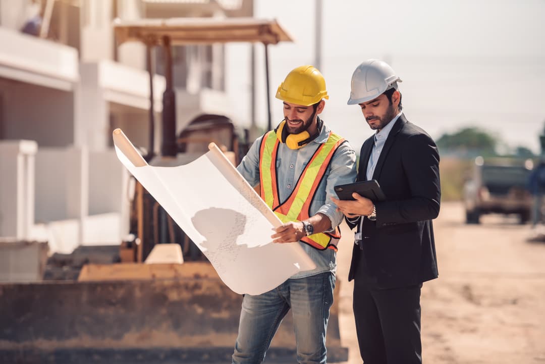 Construction equipment at work site
